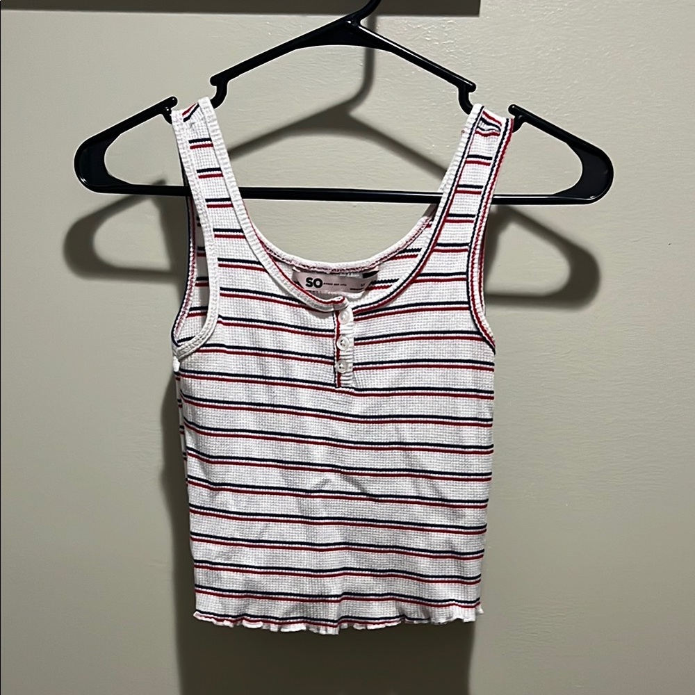 Red, White, and Blue Crop Tank Top